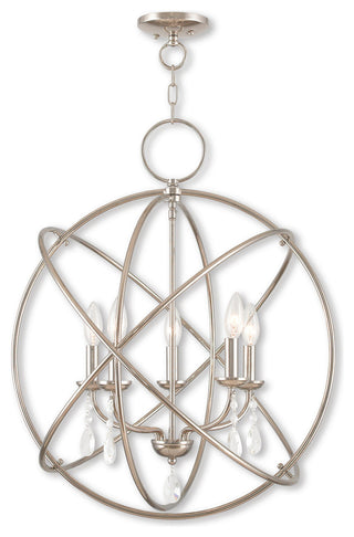 Aria 5-Light Chandelier, Polished Nickel
