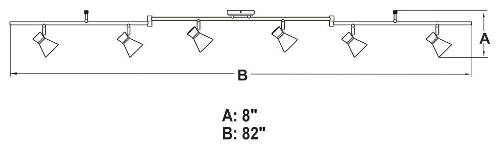 Alto LED Adjustable Ceiling Spot Track Light, Matte Black and Satin Brass, 6-Light