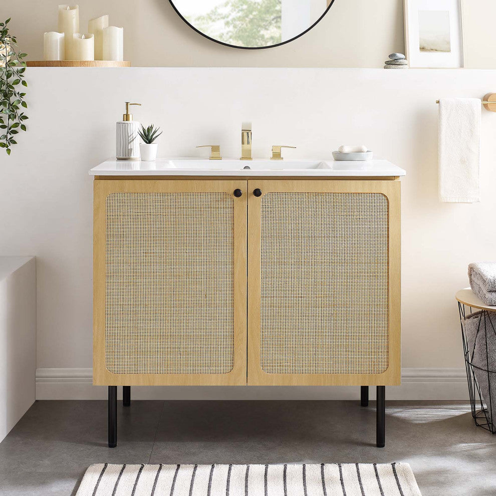 Chaucer 36" Bathroom Vanity Cabinet (Sink Basin Not Included) - Oak