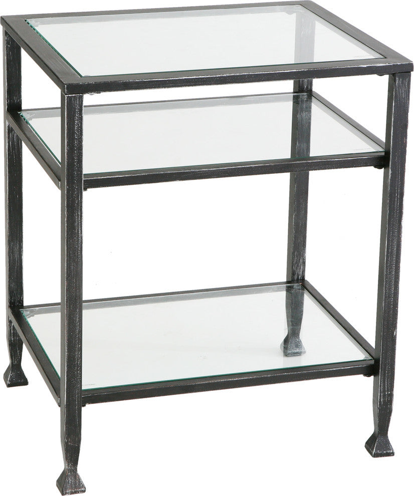 Guthrie Metal End Table, Distressed Black