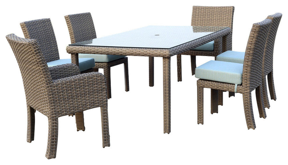 St. Tropez Rectangular Dining Set, Aquamarine