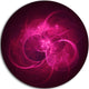 Glowing Magenta Circles, Abstract Digital Art Round Wall Art, 11"