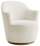 Nora Boucle Upholstered Swivel Chair, White