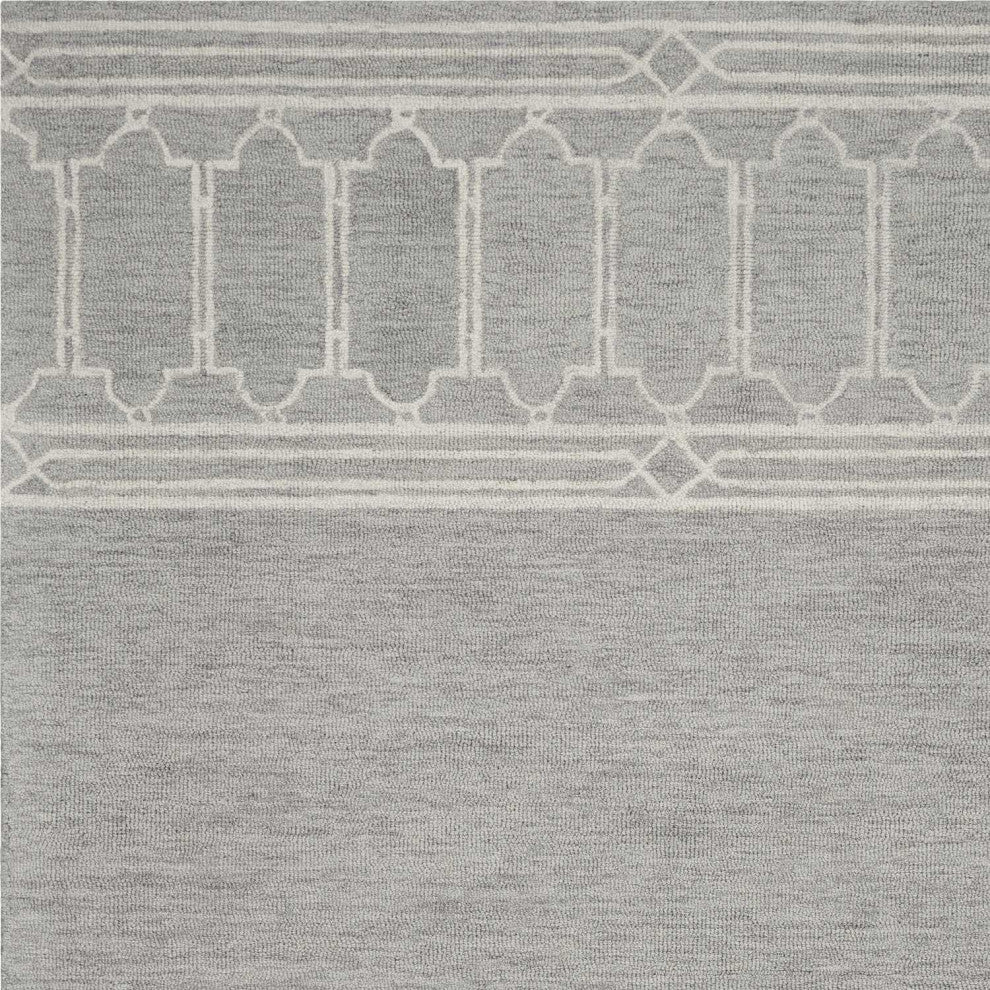 HomeRoots 8' x 10' Wool Grey Area Rug