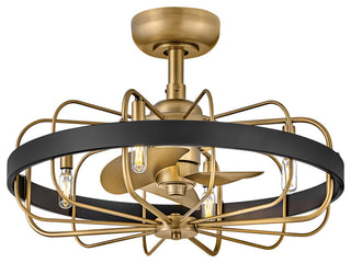 Eli 22" LED Fandelier, Heritage Brass