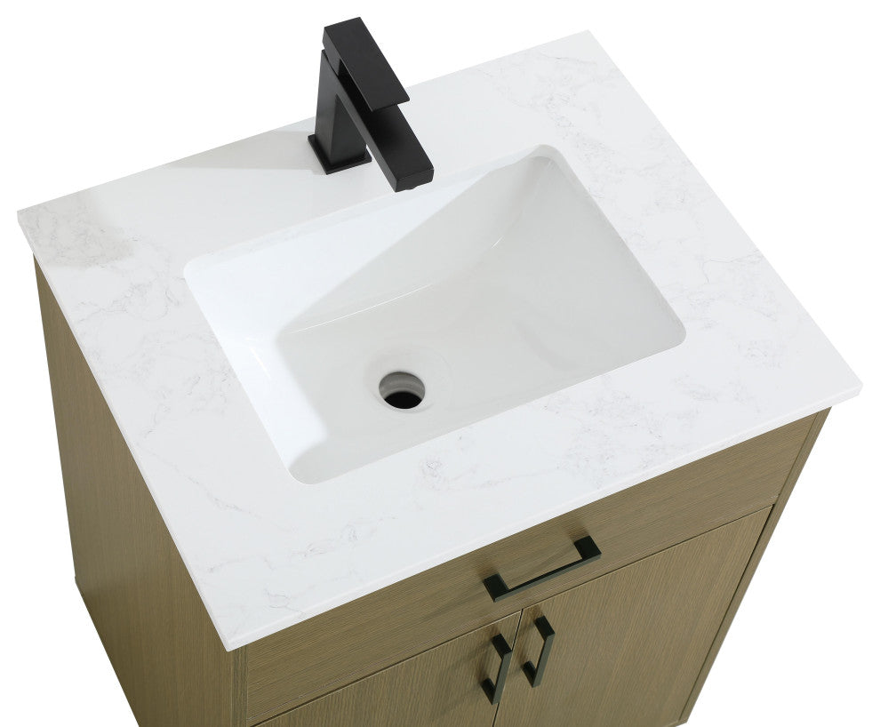 Home Living 24" Single Bathroom Vanity, Chestnut Brown