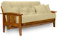 Westfield Wood Futon Set, Frame, 8" Mattress, Ivory, Queen
