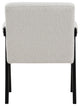 Woodloch Boucle Fabric Upholstered Accent Chair, Cream, Black Finish