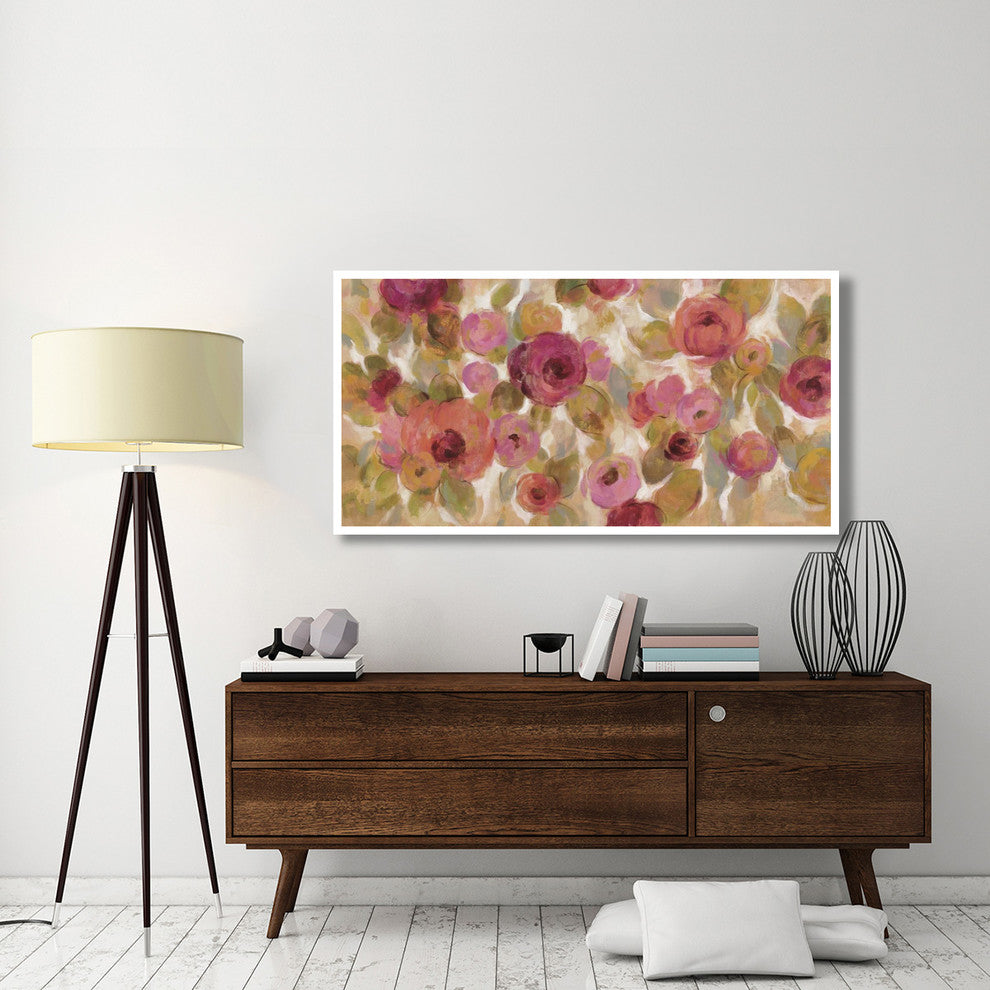 "Glorious Pink Floral I" Digital Paper Print by Silvia Vassileva, 62"x32"