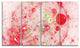 Red Fractal Planet of Bubbles, Abstract Wall Art Canvas, 48"x28", 4 Panels