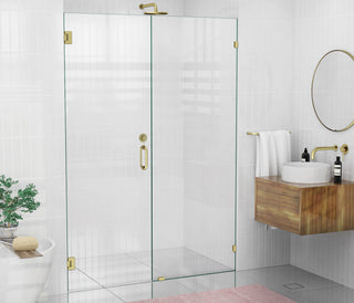 78"x55" Frameless Shower Door Wall Hinge, Satin Brass