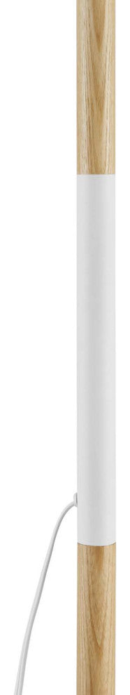 Floor Lamp Light, White Natural, Wood, Modern, Mid Century Bistro Hospitality