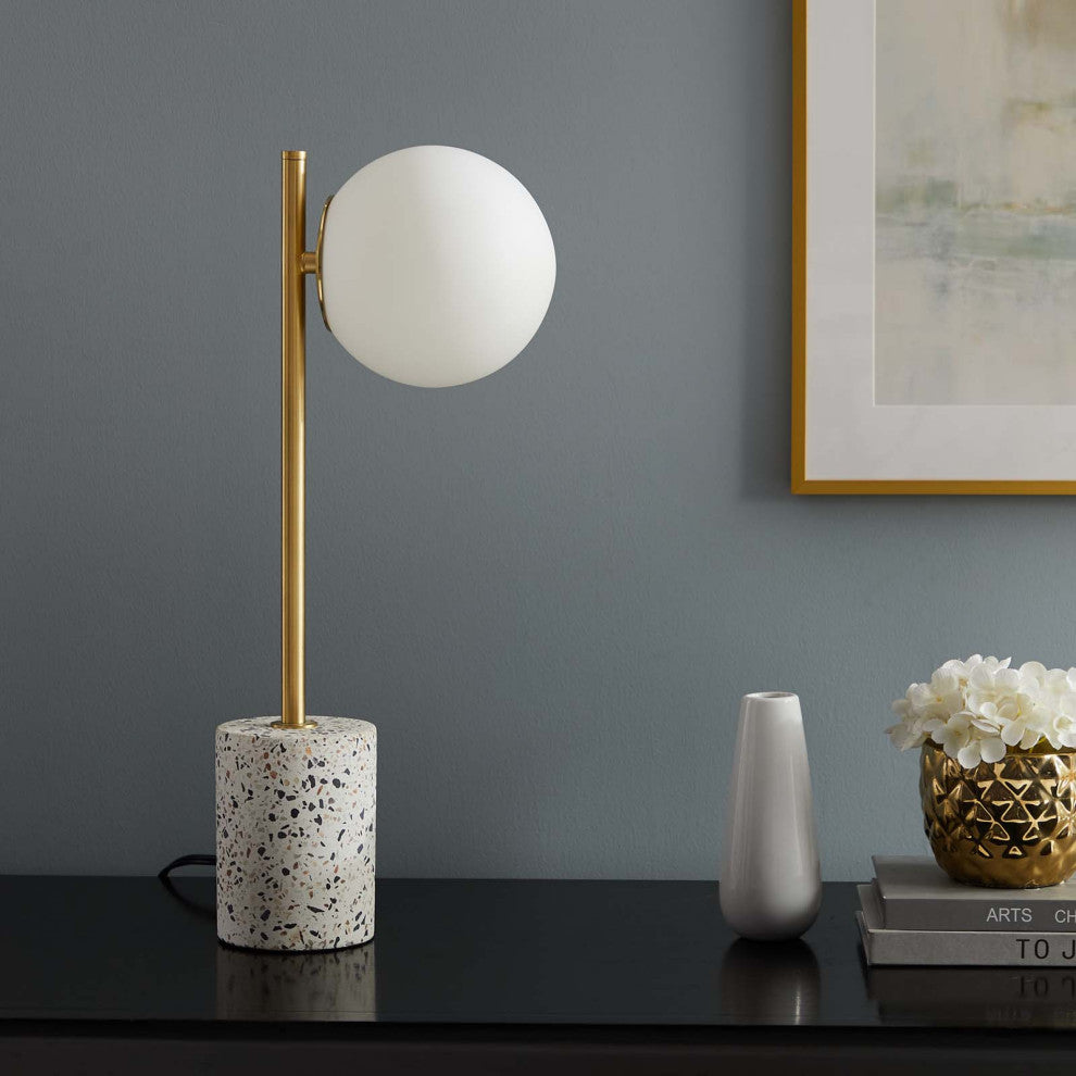 Logic Terrazzo Table Lamp, White
