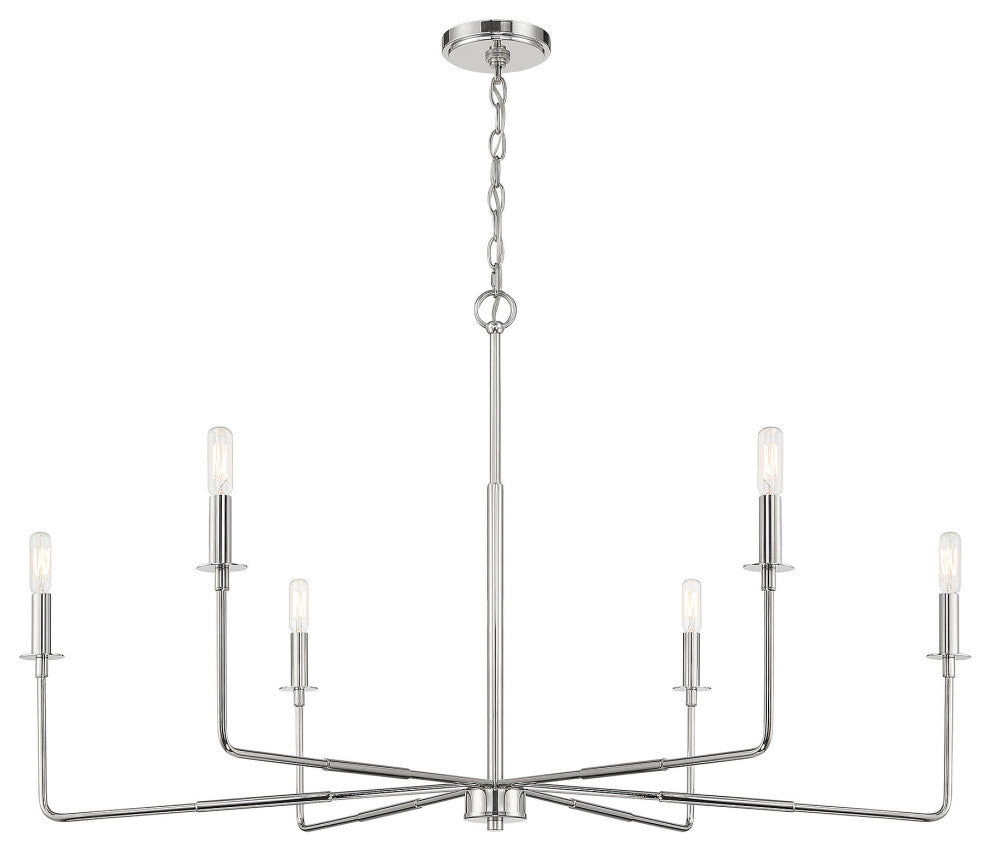 Savoy House Salerno 6-Light Chandelier, Polished Nickel