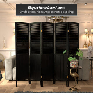 6' Tall Beadboard Divider, Black, 5 Panels