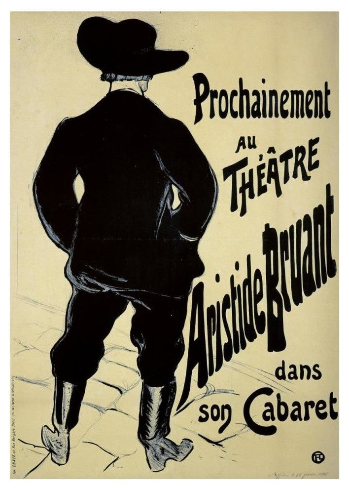 "Theatre Aristide Bruant" Digital Paper Print by Henri Toulouse-Lautrec, 33"x46"