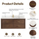 Cristo Floating Bath Vanity With Stone Top, Aged Dark Brown Oak, 48in., No Mirror