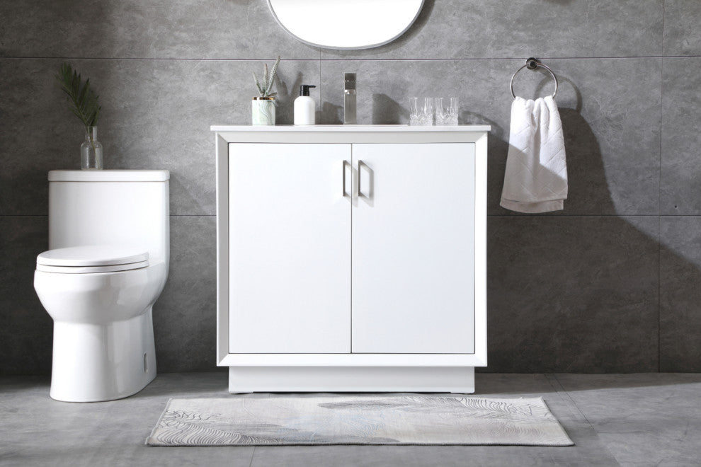 36" SIngle Bathroom Vanity, White