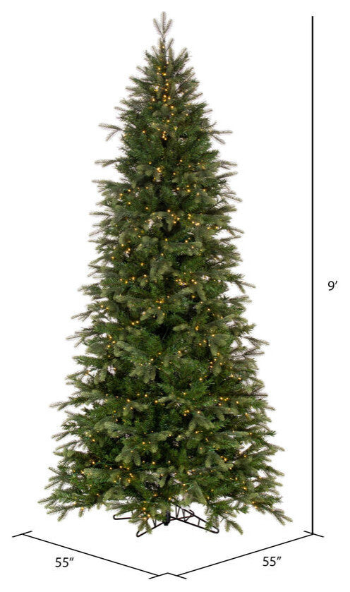 Vickerman Artificial Slim Douglas Fir Christmas Tree, Wide Angle, 9' X 50"