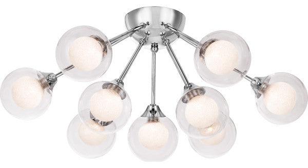 Spellbound 9-Light Semi-Flush Mount, Polished Chrome