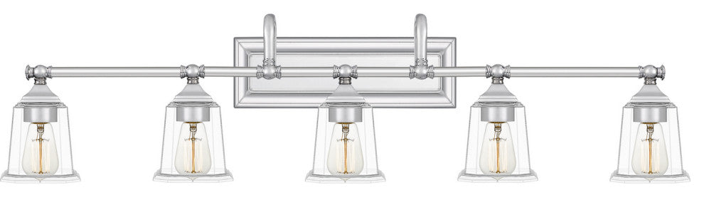 Nicholas 5-Light Bath Vanity, Polished Chrome