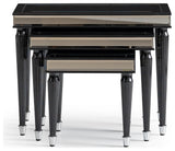 La Francaise Nesting Tables Set of 3 Black Ice