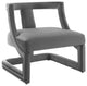 Requisite Accent Lounge Performance Velvet Armchair Gray
