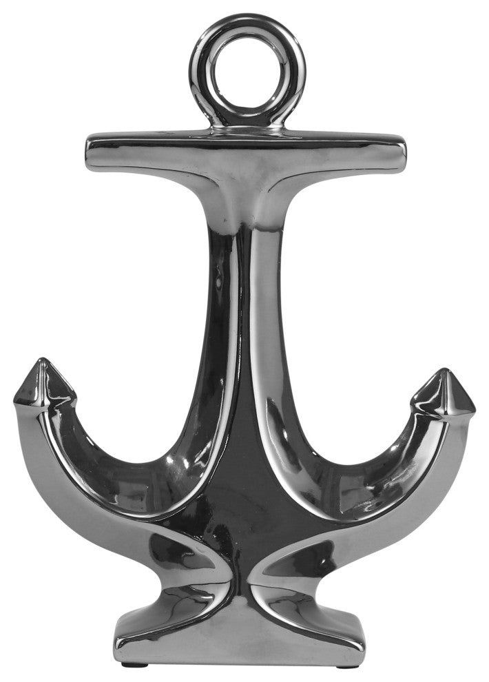 Anchor, Ceramic, 10", Silver