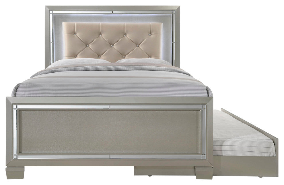 Glamour Youth Full Platform Bed w/ Trundle
