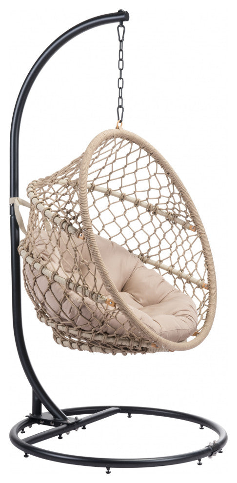 Rope Weave Beige Hanging Chair