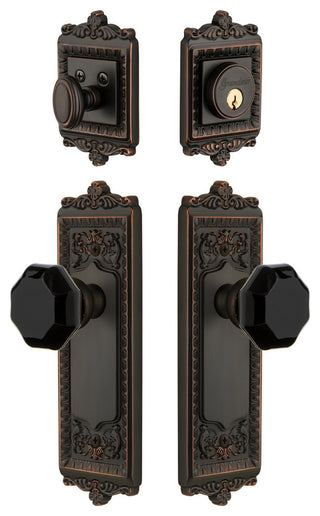 Windsor Plate, Lyon Knob And Matching Deadbolt, Timeless Bronze, 851437