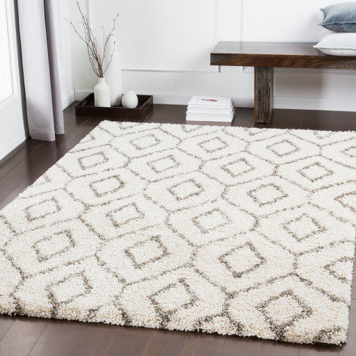 Surya Serengeti Shag SGT-2302 9'x12'3" Rug, Taupe/Khaki/Ivory/Dark Brown