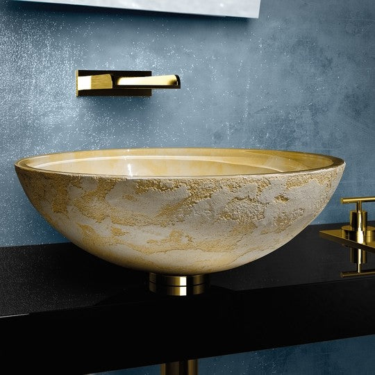 Luna Dual Textured Vessel Sink, Yellow