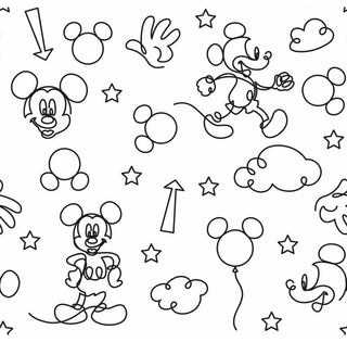 Disney Mickey Mouse Line Art Peel & Stick Wallpaper