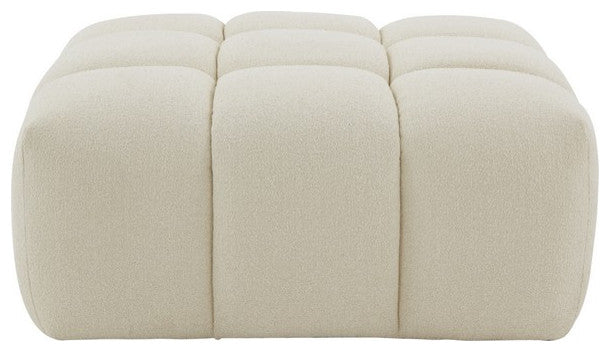 Safavieh Couture Petryna Boucle Tufted Ottoman Creme