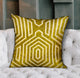 Plutus Goldenrod Velvet Gold Geometric Luxury Throw Pillow, 22"x22"