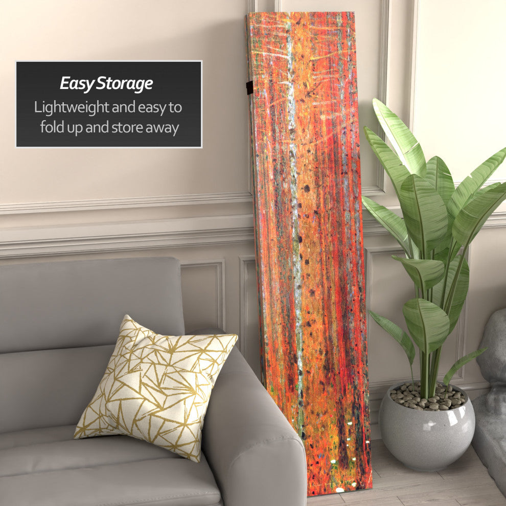 6' Tall Double Sided Works of Klimt Room Divider, Tannenwald/Farm Garden