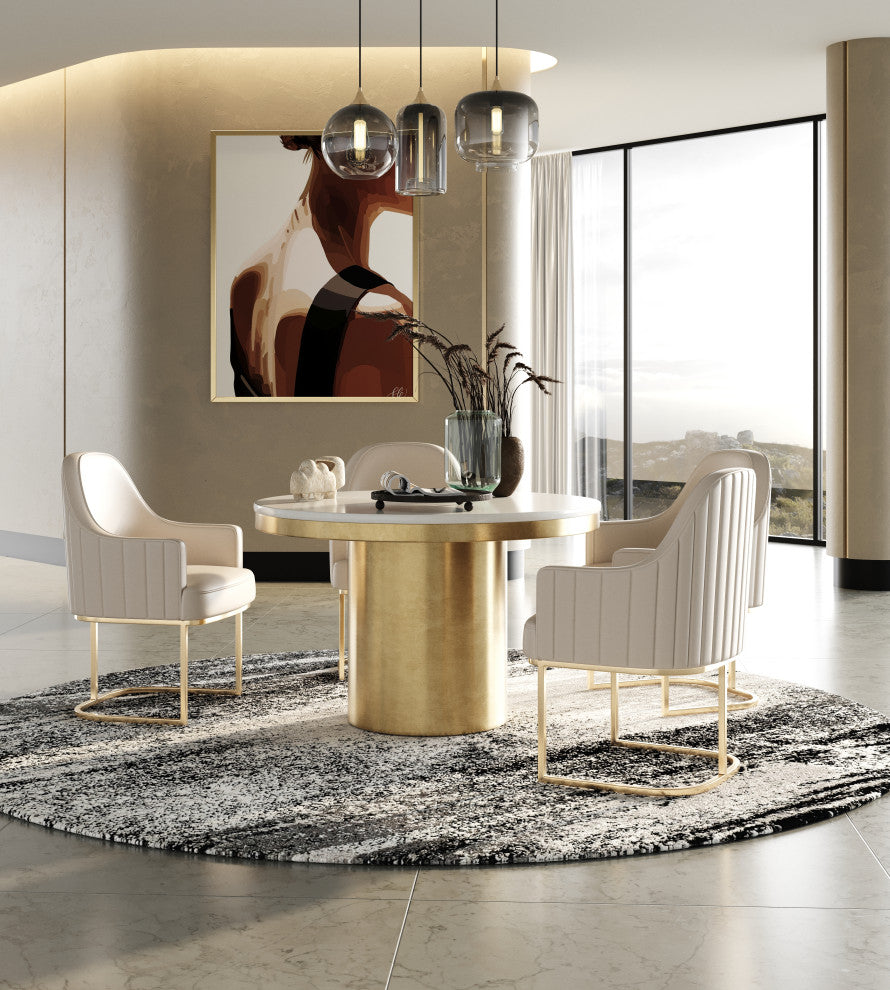 Modrest Tyler Gray and Gold Dining Chair