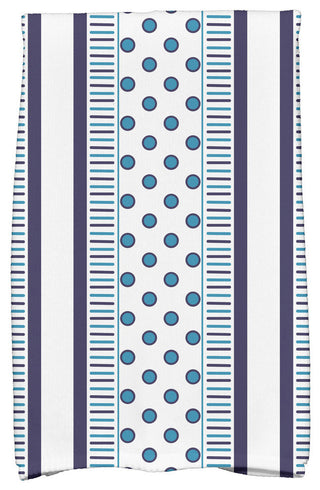 18x30" Comb Dot Stripe Print Hand Towels, Navy Blue