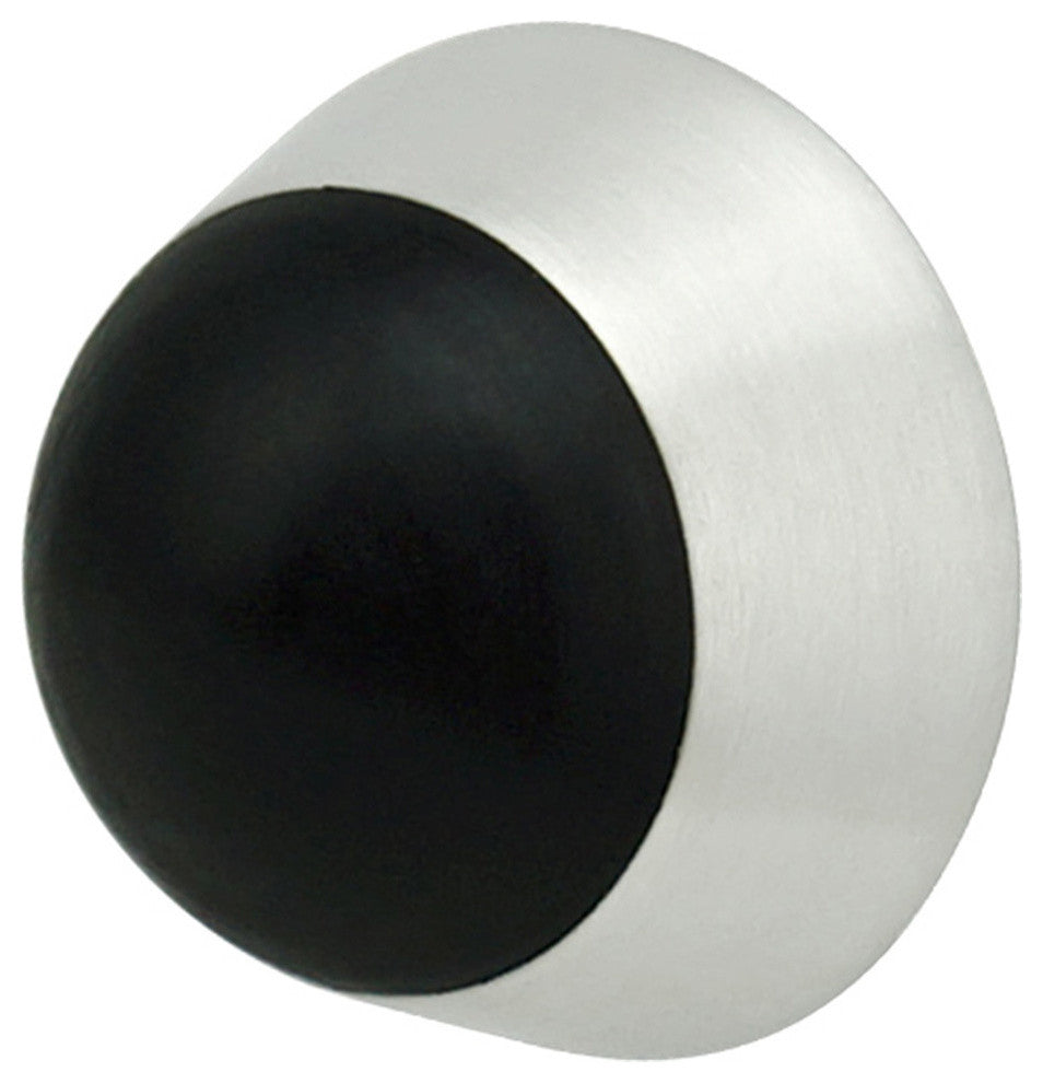 Dome Shape Door Stop, Wall Mount, Polished Stainless Steel, Satin Stainless Steel