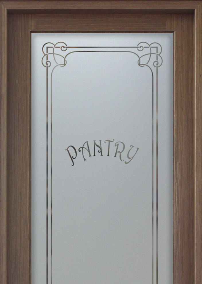 Pantry Door - Enna Harrington - Primed - 28" x 84" - Knob on Right - Push Open