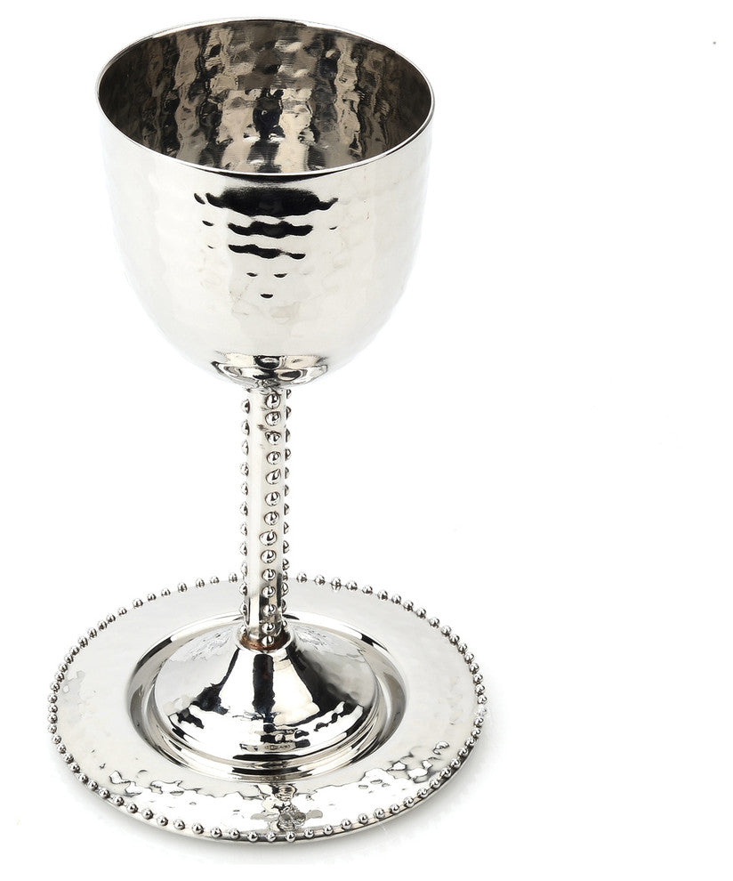 Classic Touch Beaded Goblet With Tray
