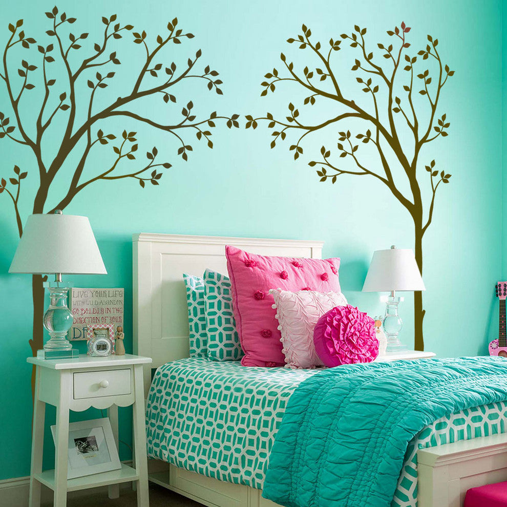 Bed Canopy Tree Wall Decals, Chestnut Brown
