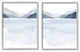 Coastal Mountain Range Landscape Soft Watercolor Blue Scene,24 x 30