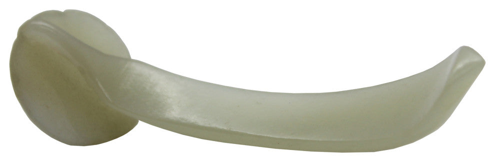 Carved Luyi Shape Natural Jade Pin With Longevity Graphic