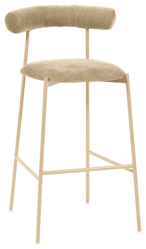 Liliana Taupe Velvet Bar Stool - Taupe