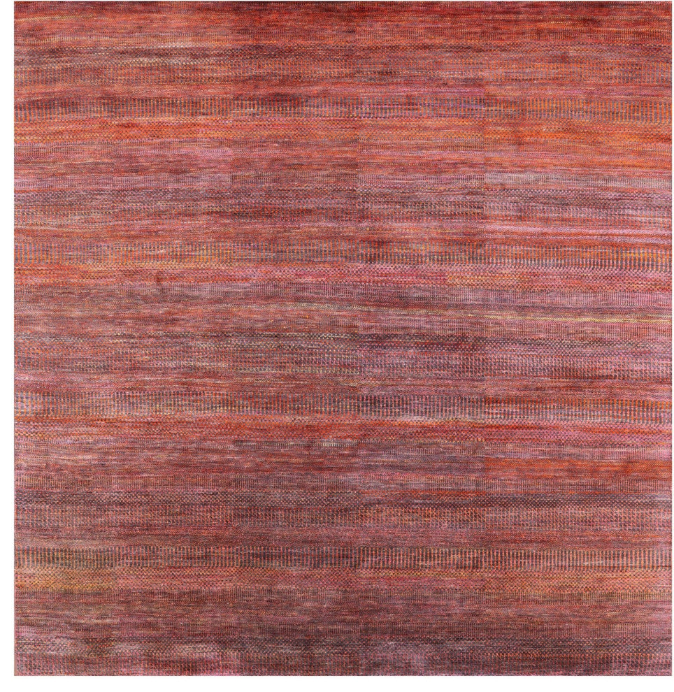 9' Square Wool & Silk Super Savannah Gabbeh Handmade Rug - Q13067