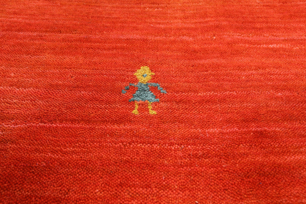 6' Round Persian Gabbeh Handmade Wool Rug - Q15096