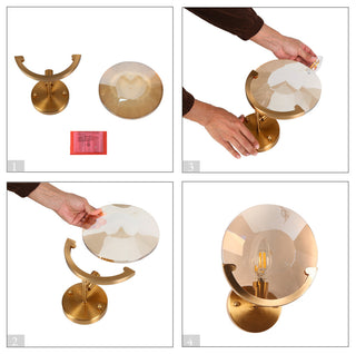 LNC Aedrusson 1-Light 7.9" Modern Geometric Crystal Wall Sconce, Brass