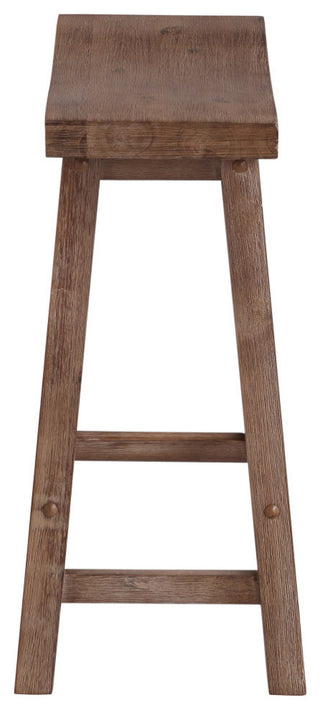 Sonoma Saddle Seat Counter Stool, Barnwood Wire-Brush, Counter Height, Single